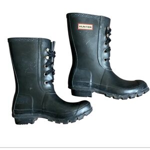Hunter Short Black Wellington Boots Size 7